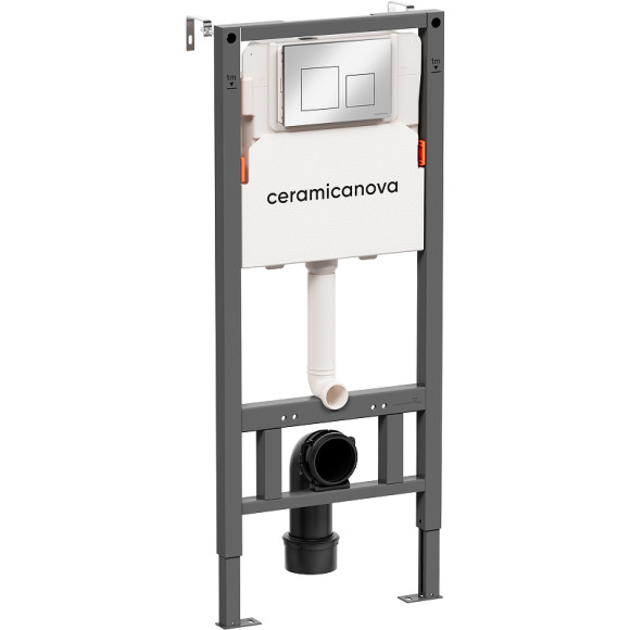 Инсталляция Ceramicanova Balance CN121002CH для унитаза с клавишей смыва Хром глянцевый