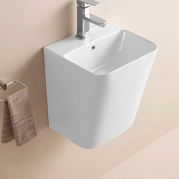 Раковина CeramaLux 38 500Q Белая глянцевая Раковина CeramaLux 38 500Q Белая глянцевая