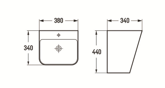 Раковина CeramaLux 38 500Q Белая глянцевая Раковина CeramaLux 38 500Q Белая глянцевая