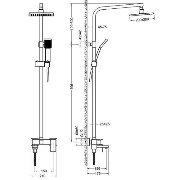 Душевая система Timo Selene SX-2013/17 Золото матовое
