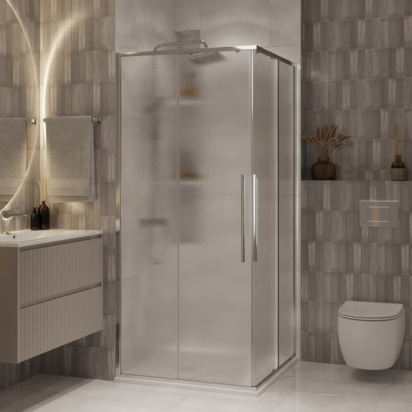 Душевой уголок Niagara Nova 100х100 NG-3624-34 профиль Хром стекло шиншилла Душевой уголок Niagara Nova 100х100 NG-3624-34 профиль Хром стекло шиншилла