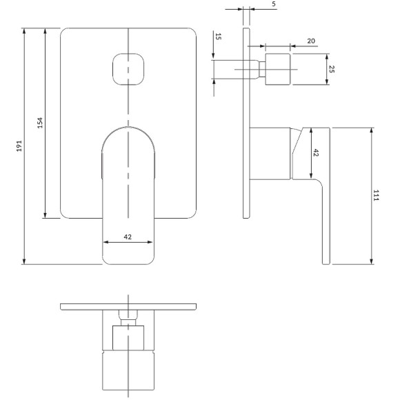 Смеситель для душа Omnires Baretti BA7835BL Черный матовый Смеситель для душа Omnires Baretti BA7835BL Черный матовый