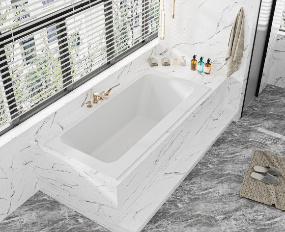 Ванна из искусственного камня Cezares Slider 170x80 CZR-SLIDER-170-80-57-SSB Белая матовая без гидромассажа