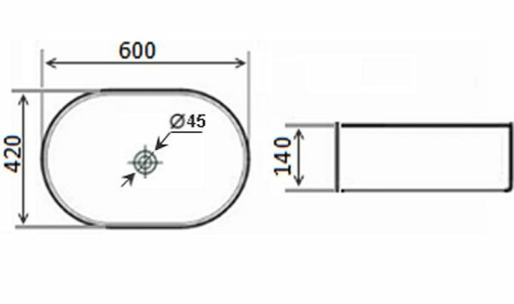 Раковина-чаша Timo Kulo 60 TK-405MB Черная матовая