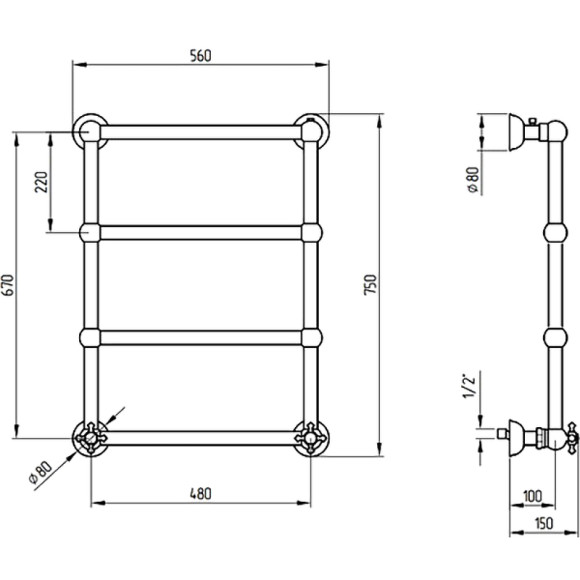 Водяной полотенцесушитель Migliore Colosseum 72x48 20289 Хром Водяной полотенцесушитель Migliore Colosseum 72x48 20289 Хром