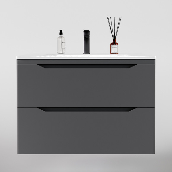 Тумба под раковину Style Line Марелла 80 Люкс Plus СС-00002412 подвесная Серый матовый антискрейтч Тумба под раковину Style Line Марелла 80 Люкс Plus СС-00002412 подвесная Серый матовый антискрейтч
