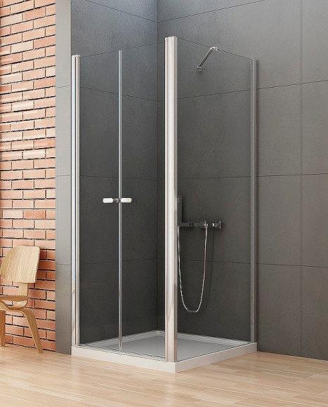 Душевой уголок New Trendy New Soleo Chrome 90x90 D-0145A/D-0092B профиль Хром стекло прозрачное