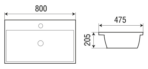 Раковина WeltWasser Deilbach 7608 80 10000004639 Белый глянец
