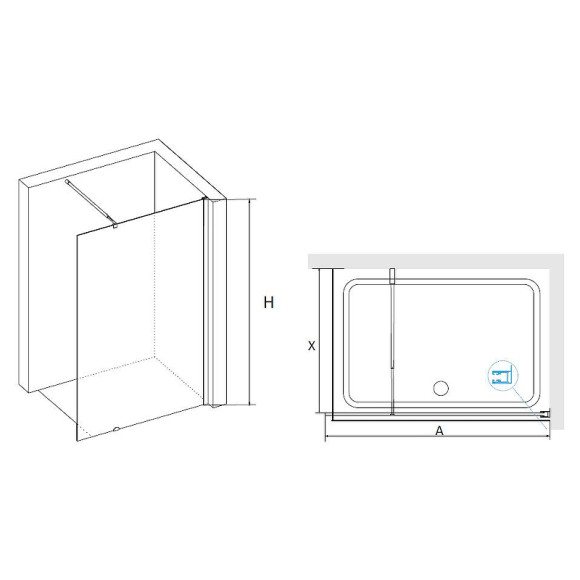 Душевая перегородка RGW Walk In WA-02-1 70 411002107-41 профиль Хром стекло фактурное