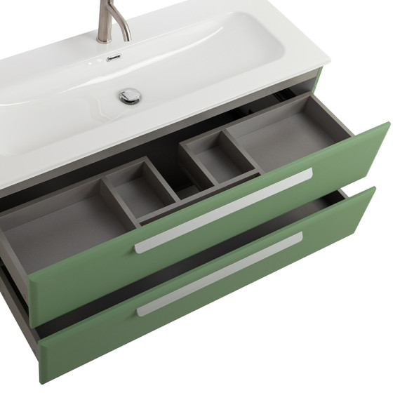 Тумба под раковину Cezares Eco-Cer-N 120 ECO-CER-N-1200-2C-SO-PS-P подвесная Фисташковый Софт без ручек