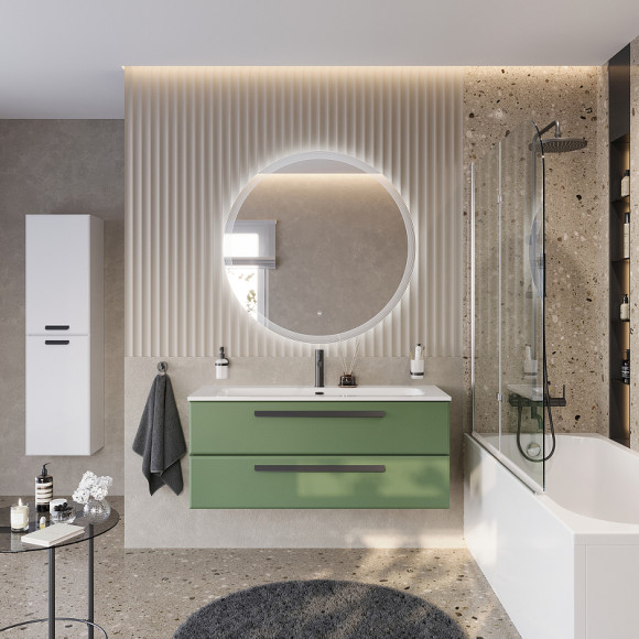 Тумба под раковину Cezares Eco-Cer-N 120 ECO-CER-N-1200-2C-SO-PS-P подвесная Фисташковый Софт без ручек