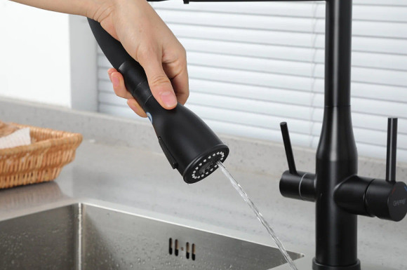 Смеситель для кухни Gappo G4399-76 Черный матовый