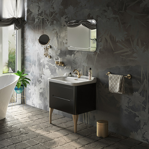 Тумба под раковину Kerasan Waldorf 74 925631 подвесная Nero matt