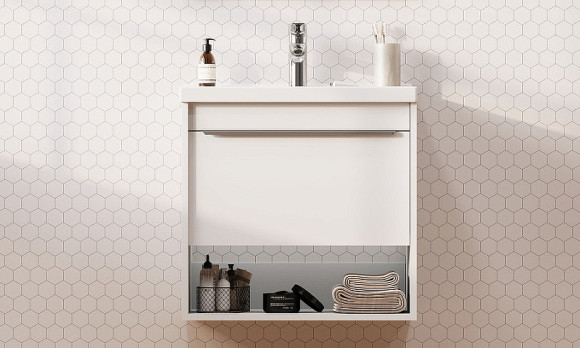 Тумба под раковину Aquaton Хоуп 60 1A287201HP2B0 подвесная Белая матовая