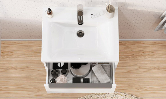 Тумба под раковину Aquaton Хоуп 60 1A287201HP2B0 подвесная Белая матовая