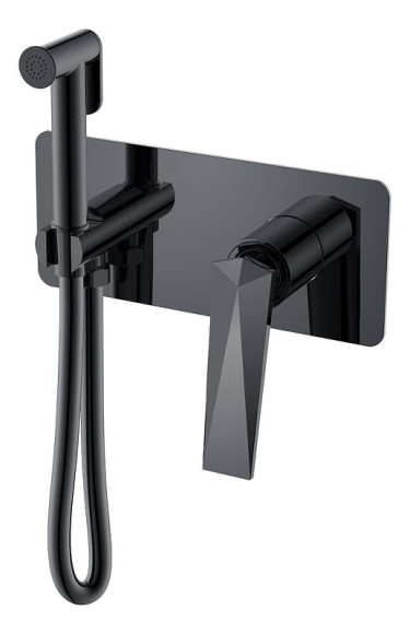 Гигиенический душ со смесителем Boheme Venturo 377-SGM Оружейная сталь глянцевая