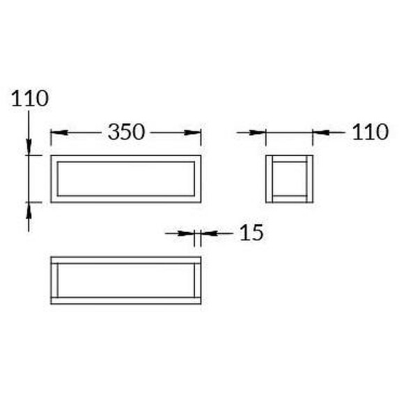 Полка Kerama Marazzi Plaza Next 35 PL.N.sh.35\BLK Черная матовая