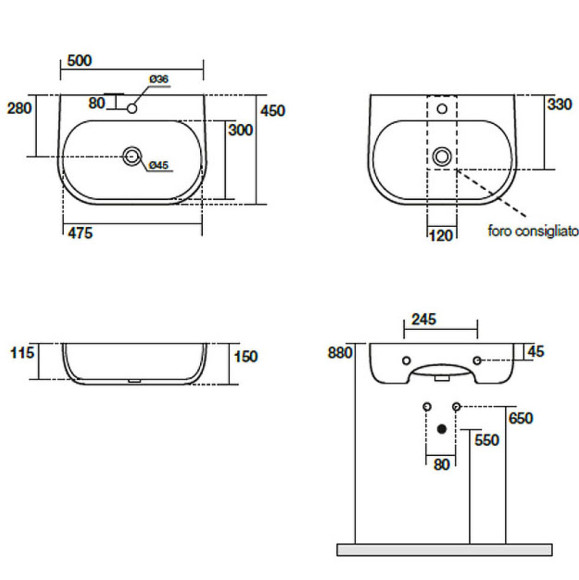 Раковина Kerasan Nolita 50 534001*1 Белая глянцевая Раковина Kerasan Nolita 50 534001*1 Белая глянцевая