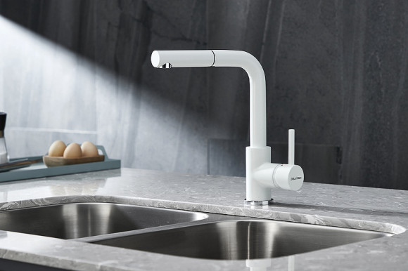 Смеситель для кухни Paulmark Kassel Ka214311-431TW Белый матовый Смеситель для кухни Paulmark Kassel Ka214311-431TW Белый матовый