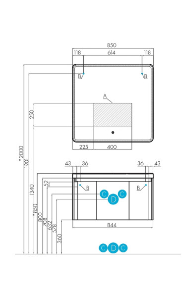 Зеркало Aquaton Шерилл 85 1A210302SH010 с подсветкой с сенсорным выключателем с антизапотеванием