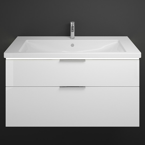 Тумба с раковиной Burgbad Eqio 123 SEZA123F2009C0001*1 подвесная Белая глянцевая