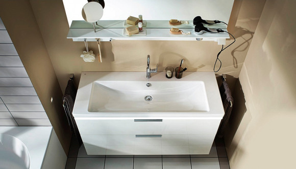 Тумба с раковиной Burgbad Eqio 123 SEZA123F2009C0001*1 подвесная Белая глянцевая