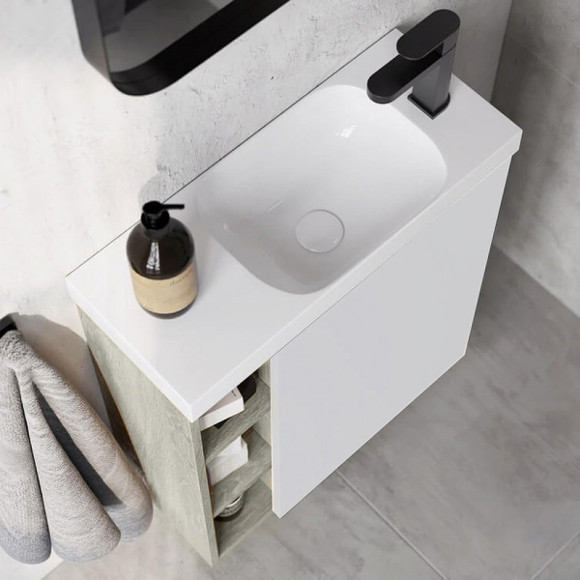 Корпус тумбы под раковину Aqwella Alba 60 R ALB0106RLS подвесной Камень натуральный Корпус тумбы под раковину Aqwella Alba 60 R ALB0106RLS подвесной Камень натуральный