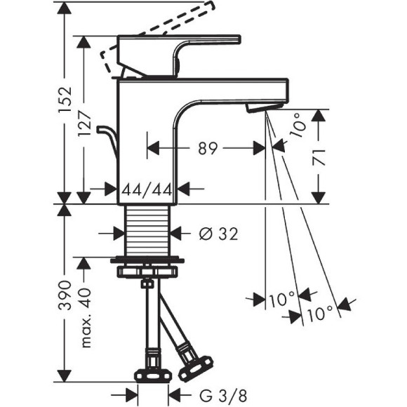 Смеситель для раковины Hansgrohe Vernis Shape 71560000 Хром