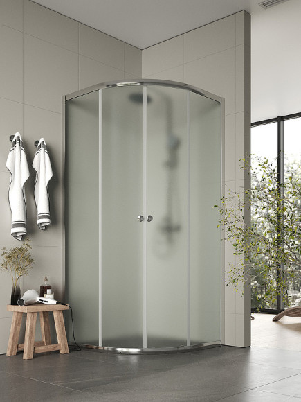 Душевой уголок Agger A01-090MCR/G 90x90 профиль Хром стекло матовое Душевой уголок Agger A01-090MCR/G 90x90 профиль Хром стекло матовое