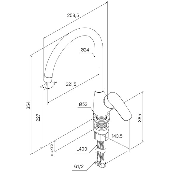 Смеситель для кухни Milardo Rora RORBN0JM05 Сатин