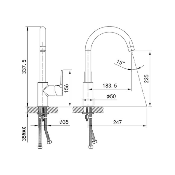 Смеситель для кухни Iddis Cuba CU5BLJ0i05 Черный матовый