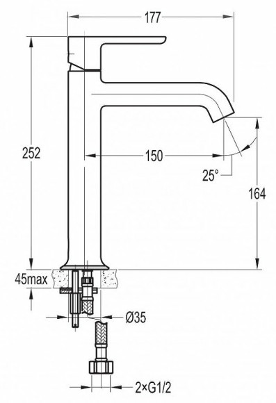 Смеситель для раковины Cezares Eco ECO-LC-BORO-W0 Брашированное золото