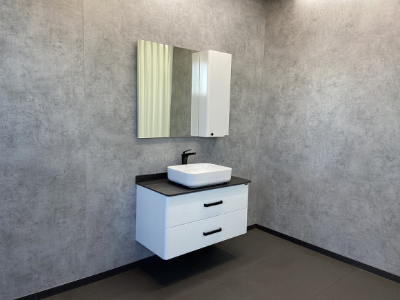 Зеркало со шкафом Comforty Амстердам 95 00004143986 Белый глянец Зеркало со шкафом Comforty Амстердам 95 00004143986 Белый глянец