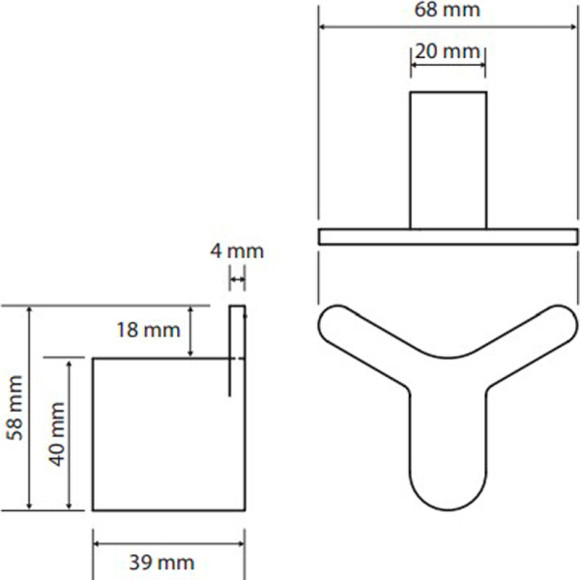 Двойной крючок Bemeta Organic 157106211 Хром Двойной крючок Bemeta Organic 157106211 Хром