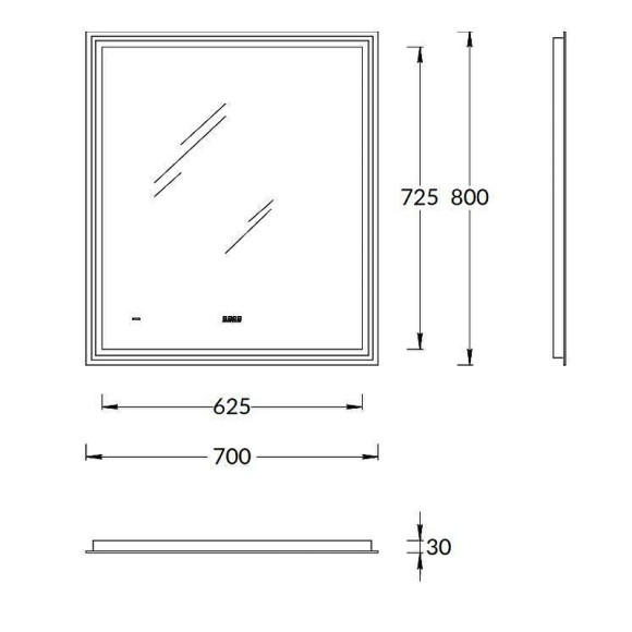 Зеркало Kerama Marazzi Tecno 70 TE.mi.70 с подсветкой с бесконтактным выключателем с подогревом и часами