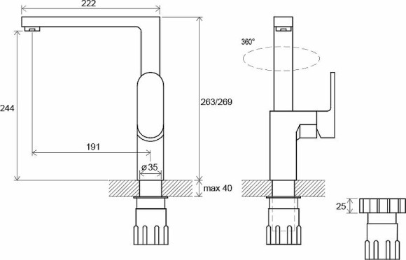 Смеситель для кухни Ravak Chrome CR 016.00 X070054 Хром Смеситель для кухни Ravak Chrome CR 016.00 X070054 Хром