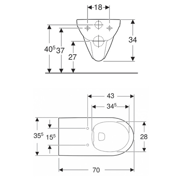 Унитаз Geberit Selnova Comfort 500.262.01.1 подвесной без сиденья
