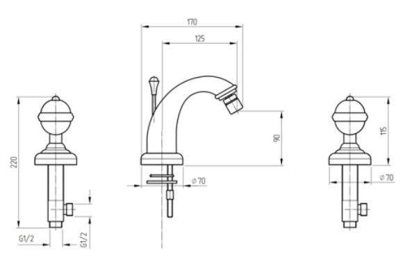 Смеситель для биде Migliore Cristalia New 27180 Золото