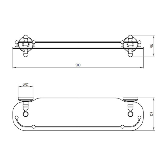 Стеклянная полка Migliore Mirella 17247 Хром