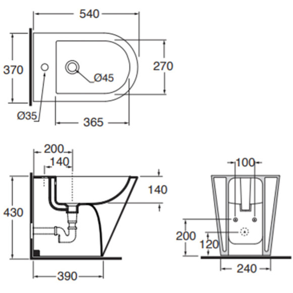 Биде Azzurra Forma FMBIT000000MBI*1/(FOR500 bi*1) Белое Биде Azzurra Forma FMBIT000000MBI*1/(FOR500 bi*1) Белое