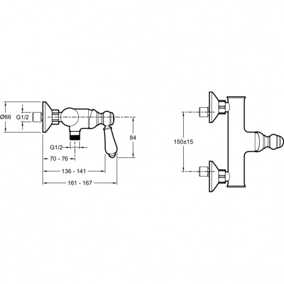 Смеситель для душа Jacob Delafon Louise E24362-CP Хром Смеситель для душа Jacob Delafon Louise E24362-CP Хром