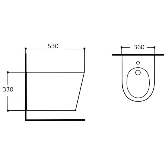 Биде Aquatek Вега AQ1057-MG подвесное Серое матовое