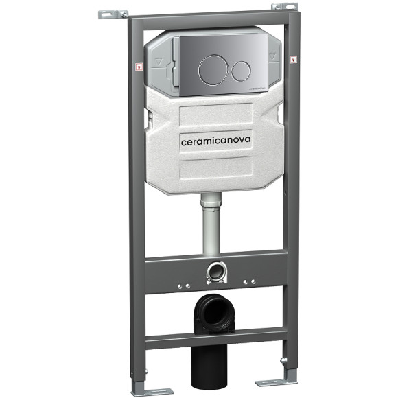 Комплект унитаза с инсталляцией Ceramicanova Balearica CN6000_1001M_1000 с сиденьем Микролифт и клавишей смыва Хром матовый Комплект унитаза с инсталляцией Ceramicanova Balearica CN6000_1001M_1000 с сиденьем Микролифт и клавишей смыва Хром матовый