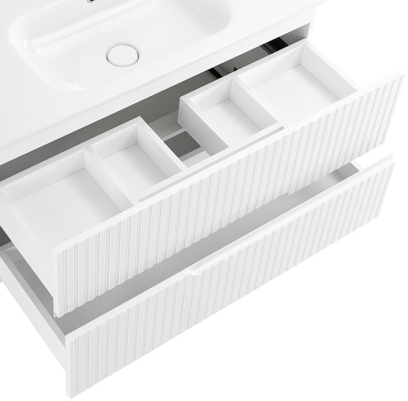 Тумба под раковину Cezares Duet 100 DUET-1000-2C-SO-BO подвесная Bianco Opaco