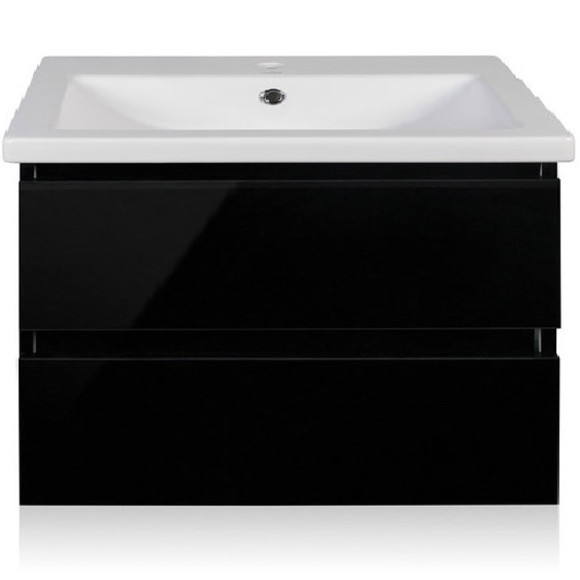 Тумба под раковину Style Line Даймонд 80 Люкс Plus подвесная Белый глянец