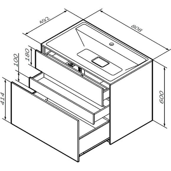 Тумба под раковину AM.PM Inspire V2.0 80 M50AFHX0803EGM подвесная Серая матовая