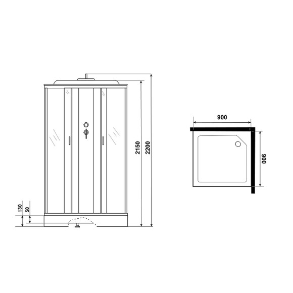 Душевая кабина Niagara Classic NG-1101-14 90х90 без гидромассажа Душевая кабина Niagara Classic NG-1101-14 90х90 без гидромассажа