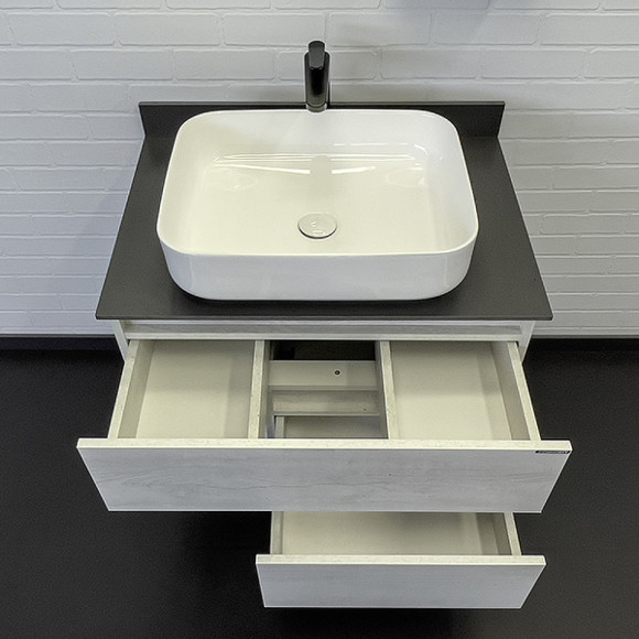 Тумба с раковиной Comforty Прага 75 00-00014832 Дуб белый Графит Тумба с раковиной Comforty Прага 75 00-00014832 Дуб белый Графит