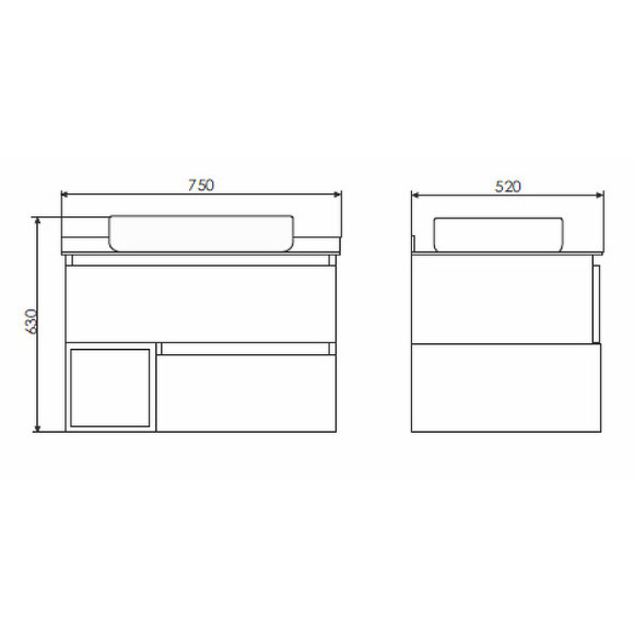 Тумба с раковиной Comforty Прага 75 00-00014832 Дуб белый Графит Тумба с раковиной Comforty Прага 75 00-00014832 Дуб белый Графит