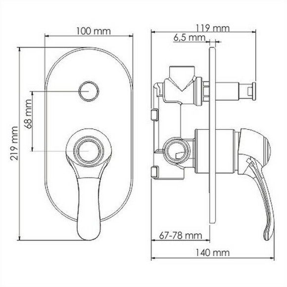 Смеситель для душа WasserKRAFT Isar 1361 Темная бронза